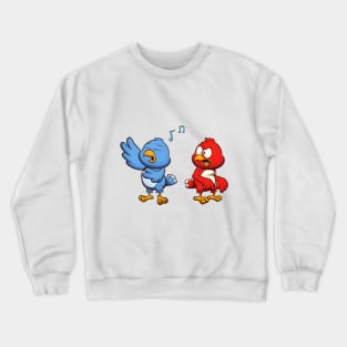 False Singing Blue Bird With Red Bird Crewneck Sweatshirt